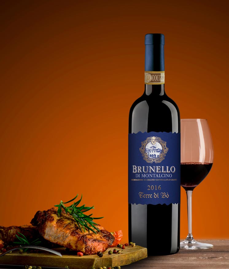 terre di bo brunello di montalcino docg con abbinamento di carne